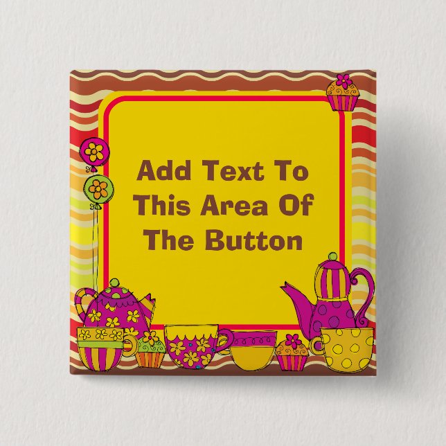 Customised Tea Party Button (Front)