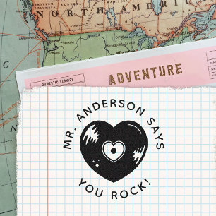 Customised Teacher You Rock Back to School Gift Rubber Stamp