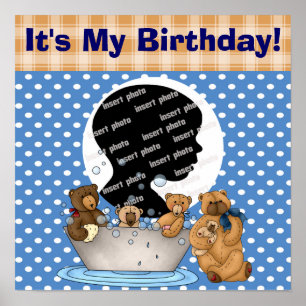 Customised Teddy Bear Birthday Poster