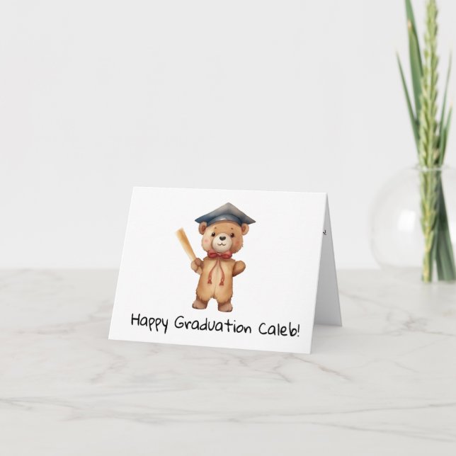 Customised Teddy Bear Kindergarten Graduation  Card (Front)