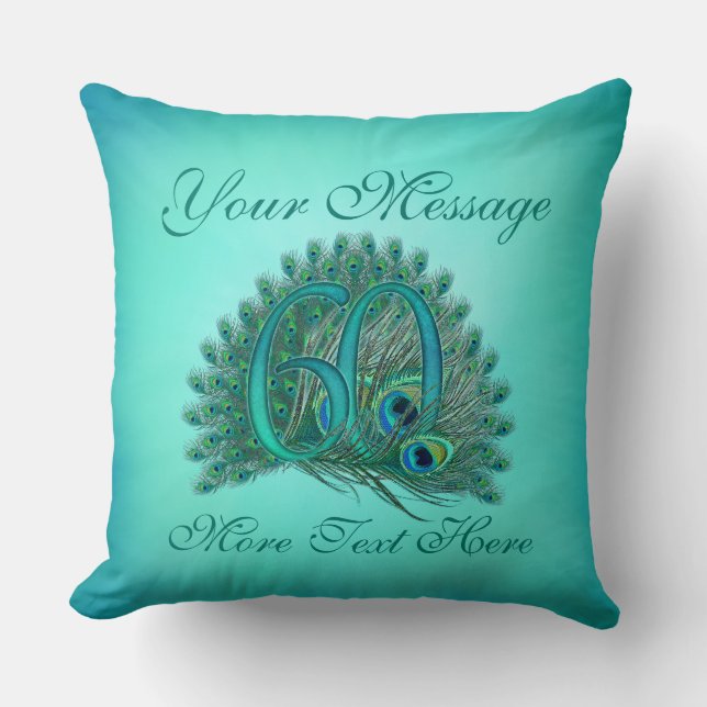 Customised text 60th Birthday or anniversary Cushion (Front)