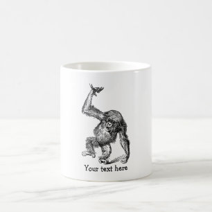 Customised text cute baby chimpanzee coffee mug