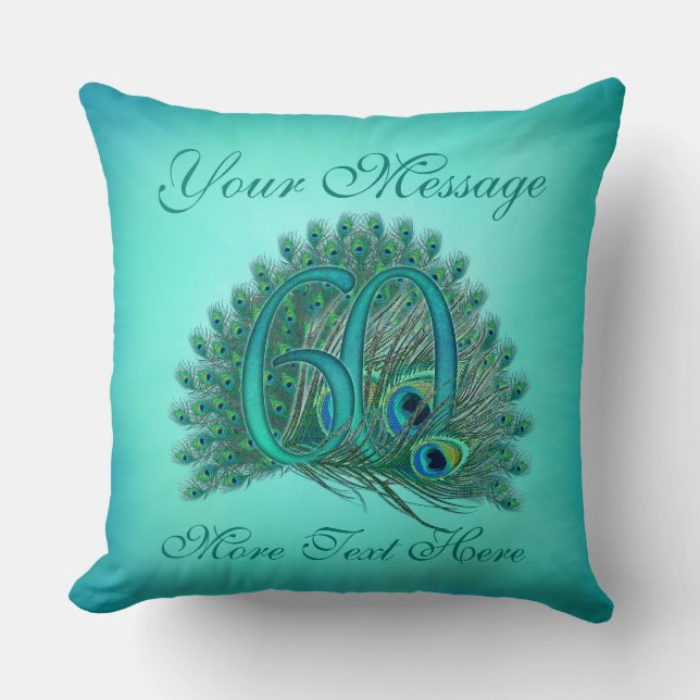 Customised text elegant 60th Birthday 60 Pillows (Front)