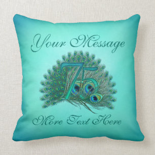 Customised text elegant 75th Birthday 75 Pillows