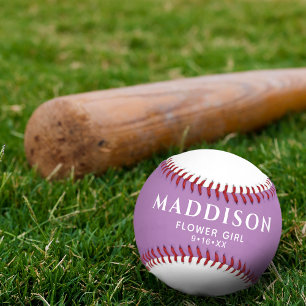 Customised Text Wedding Favour Flower Girl Keepsak Softball