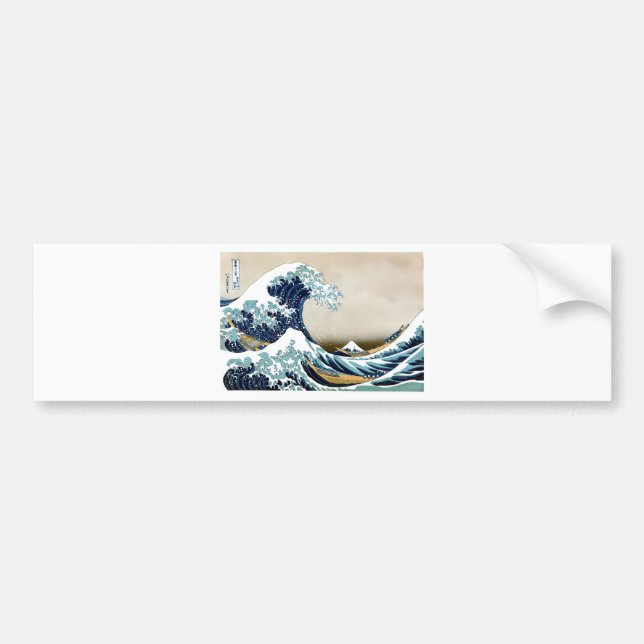 Customised The Great Wave off Kanagawa Gifts Bumper Sticker (Front)