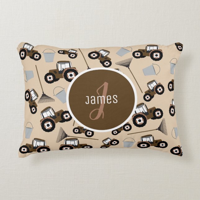 Customised Tractor Truck Pattern Farm Equipment  Decorative Cushion (Front)