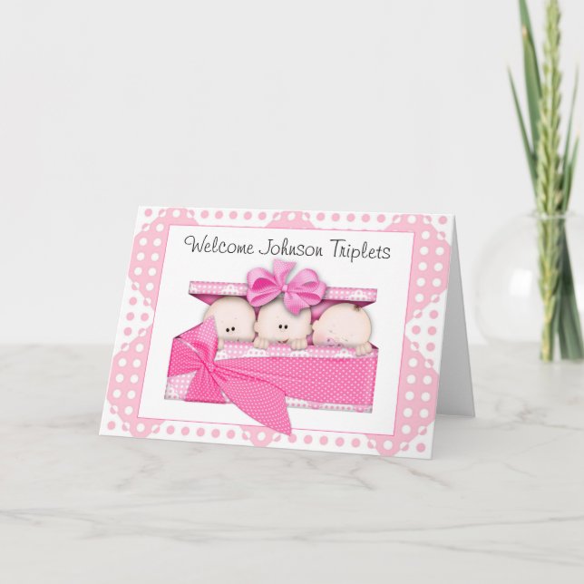 Customised Triplets Greeting Card (Front)