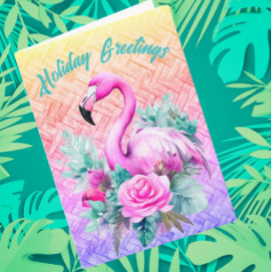 Customised Tropical Pastel Pink Flamingo Thank You Card