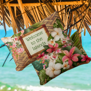 Customised Tropical Welcome to the Islands Lumbar Cushion
