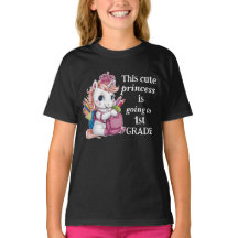 Customised unicorn princess going to first grade 