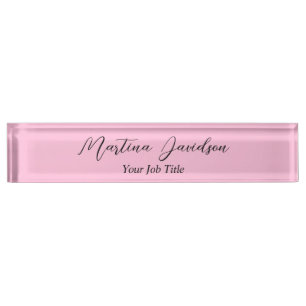 Customised Unique Pink Creative Handwriting Nameplate