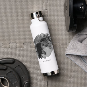 Customised Valentines Day Modern Photo Couple Water Bottle