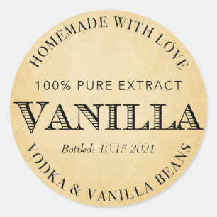 Customised Vanilla Extract VE005_01 Classic Round Sticker