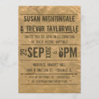 Customised-Vintage Grunge Playbill Reception Only