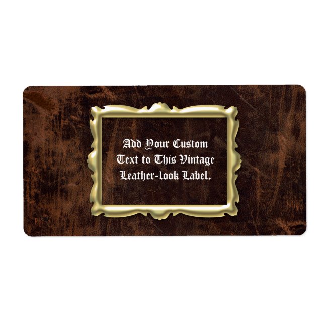 Customised VintageLeather look Label (Front)