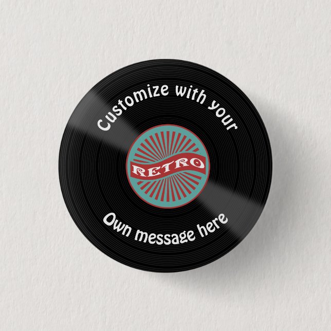 Customised Vinyl Record 3 Cm Round Badge (Front)