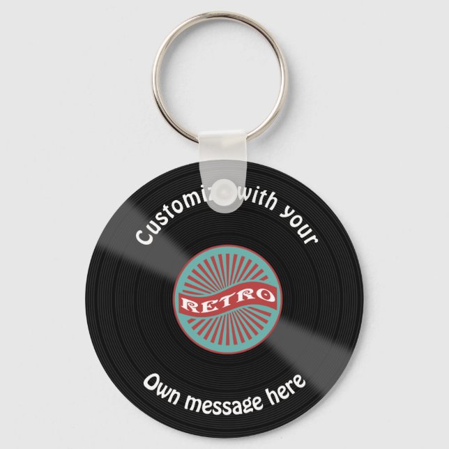 Customised Vinyl Record Key Ring (Front)