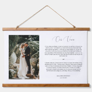 Customised Wedding Anniversary Photo & Vows Hanging Tapestry