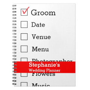 Customised Wedding Planner Checklist Notebook