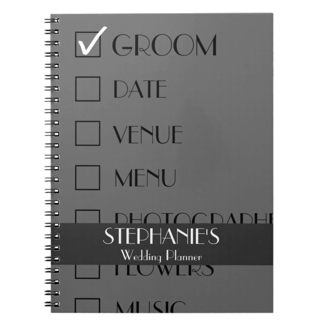 Customised Wedding Planner Checklist Notebook (Front)
