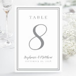 Customised Wedding Table Number Chic Grey<br><div class="desc">A template for any number this simple, minimalist and elegant Wedding Table Number design features a contemporary design with a double frame border in Ultimate Grey on a crisp white background. Chic design provides timeless yet modern sophistication. Personalise wedding table design with your name, wedding date and table number in...</div>