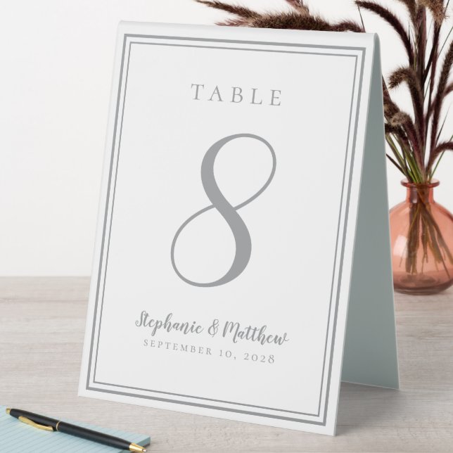 Customised Wedding Table Number Simple Chic Grey (In SItu (Table))
