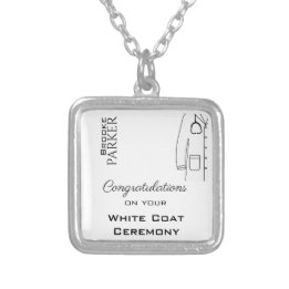 Customised  White Coat Ceremony  Congratulations Silver Plated Necklace