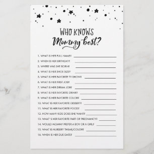 Customised Who knows Mummy Best? Baby Shower Game