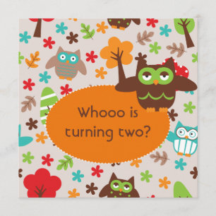 Customised Whoot Owl Birthday Invites