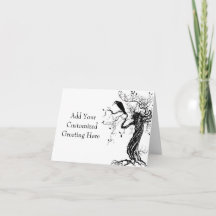 Customised Wicca Witchy Monochrome Greeting Card