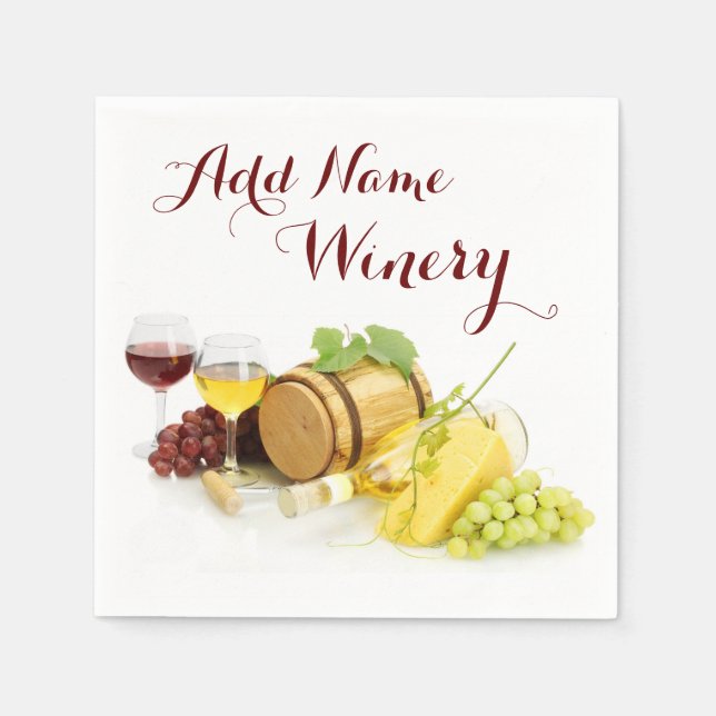 Customised Wine-Themed Paper Napkins (Front)