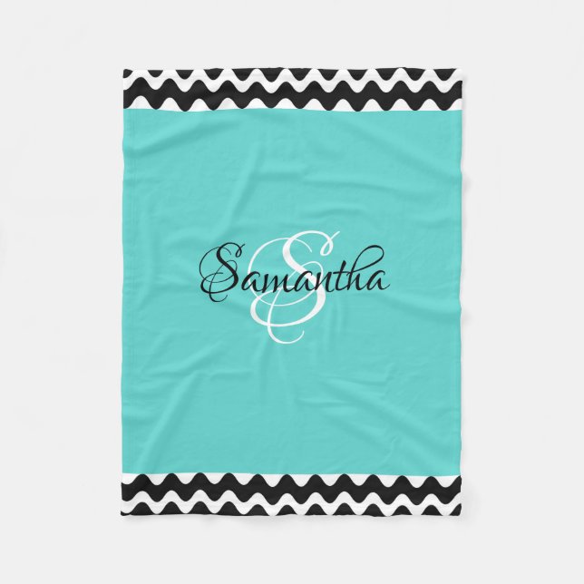 Customised with Your Name & Initial - Fleece Blanket (Front)