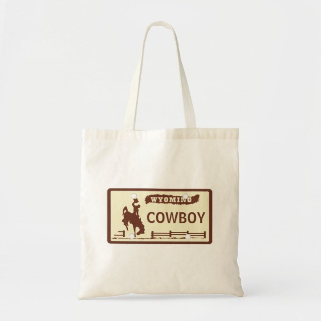 Customised Wyoming License Plate Tote Bag (Front)