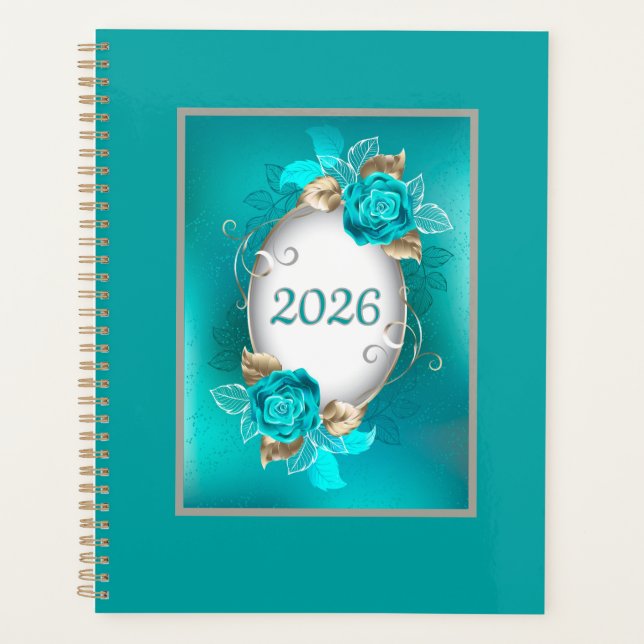 Customised Yearly Teal Planner (Front)