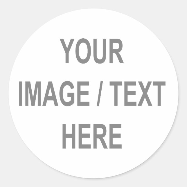 Customised Your Image-Text Here Classic Round Sticker (Front)