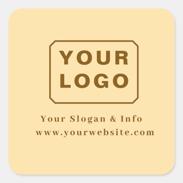 Customised Your Logo Stylish Minimal Business logo Square Sticker (Front)