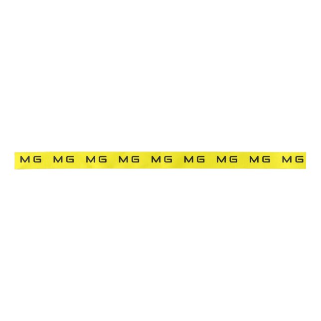 Customised Your Own Brand Logo Yellow colour. Satin Ribbon (Front)