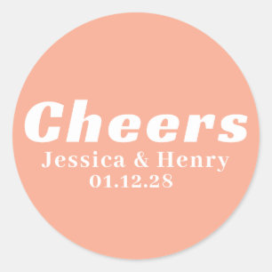Customised Your Own Simple Stylish Minimal Wedding Classic Round Sticker