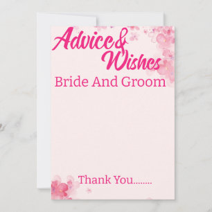 Customised Your Own Stylish Modern Minimal Wedding Advice Card