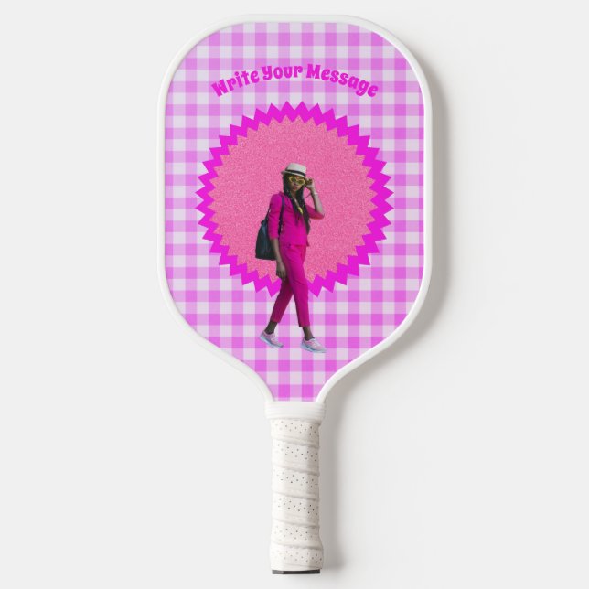 Customised Your Photo Message Barbie Pickleball Paddle (Front)