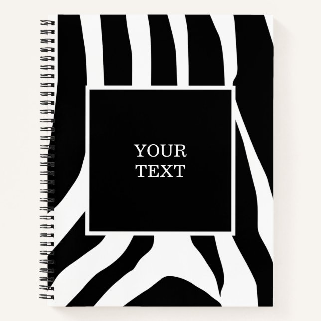 Customised Zebra Print Stripes Pattern Notebook (Front)