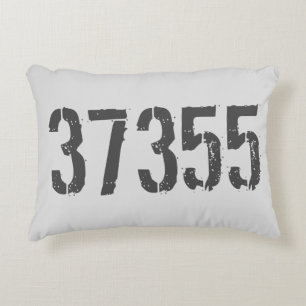 Customised Zip Code Grey Rustic Accent Pillow