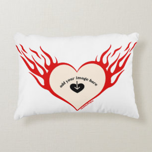 Customising Flaming Heart  Decorative Cushion