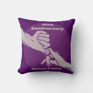 Customiz anniversary romantic couple holding hands cushion