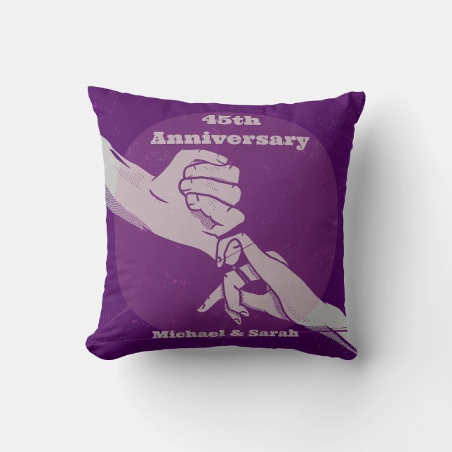 Customiz anniversary romantic couple holding hands cushion (Front)