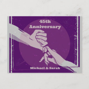 Customiz anniversary romantic couple holding hands postcard