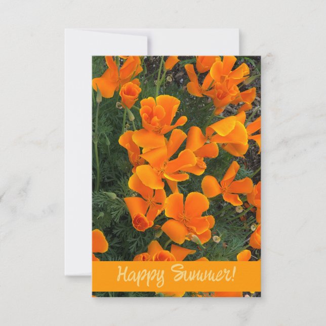 Customizabe Card with Orange Flowers (Front)