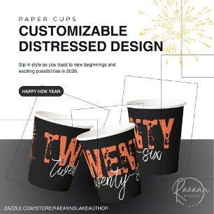 Customizable 2026 Distressed Design Paper Cups