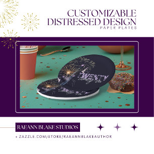 Customizable 2026 Distressed Design Paper Plate